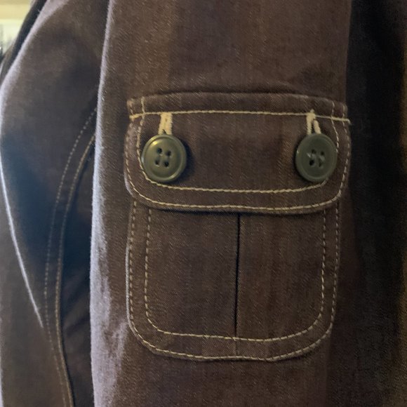Lindor Petite Size 14 Jacket, dark denim,  long sleeves, buttons and collar - Picture 3 of 12